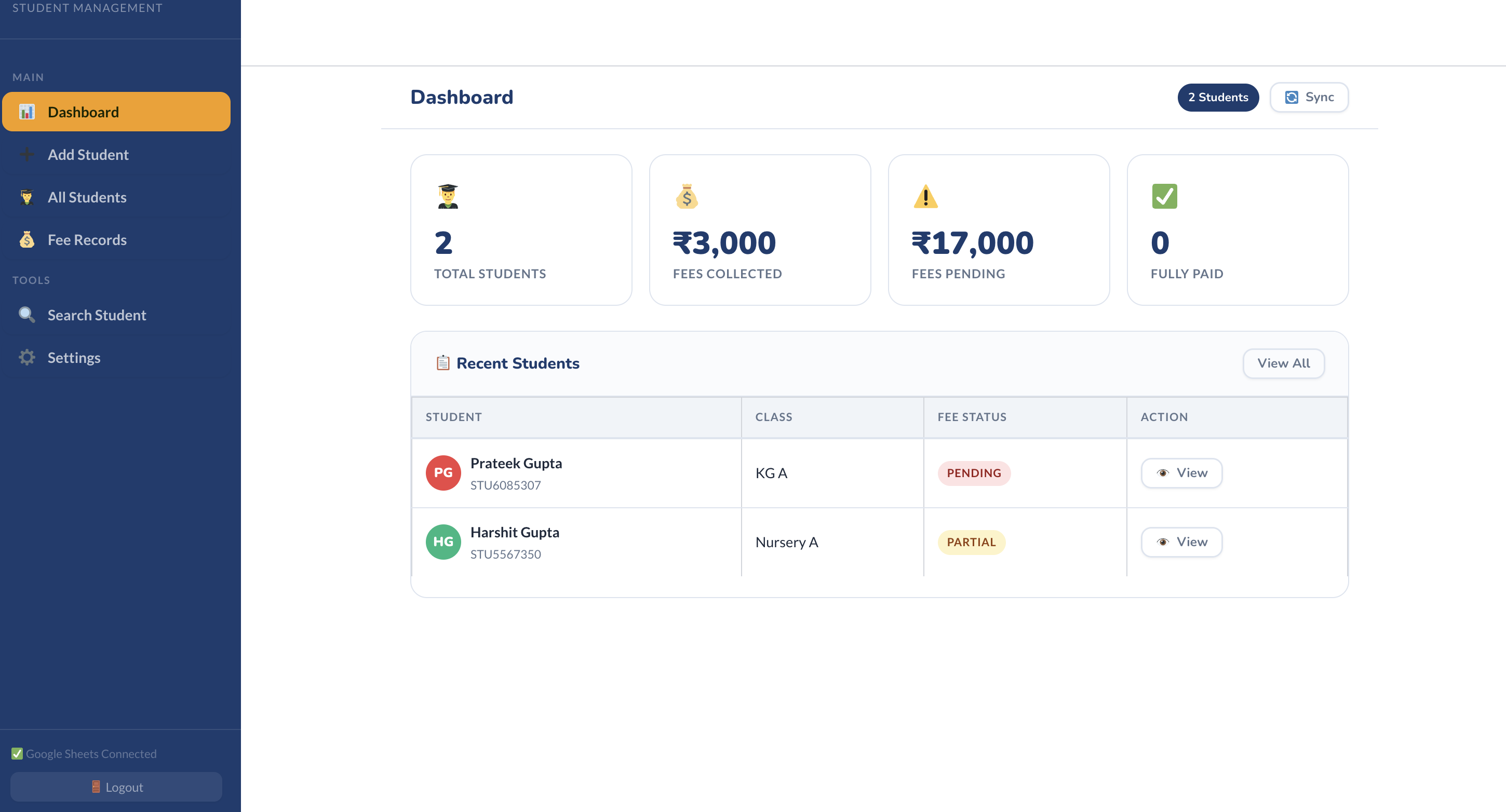 School Fee Management System